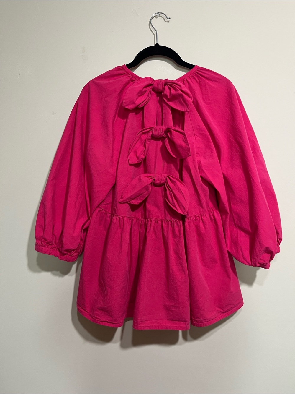 Mud Pie Pink Bow-Back Poplin Top